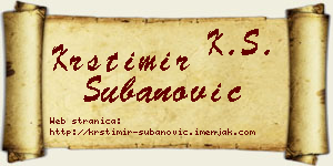 Krstimir Subanović vizit kartica